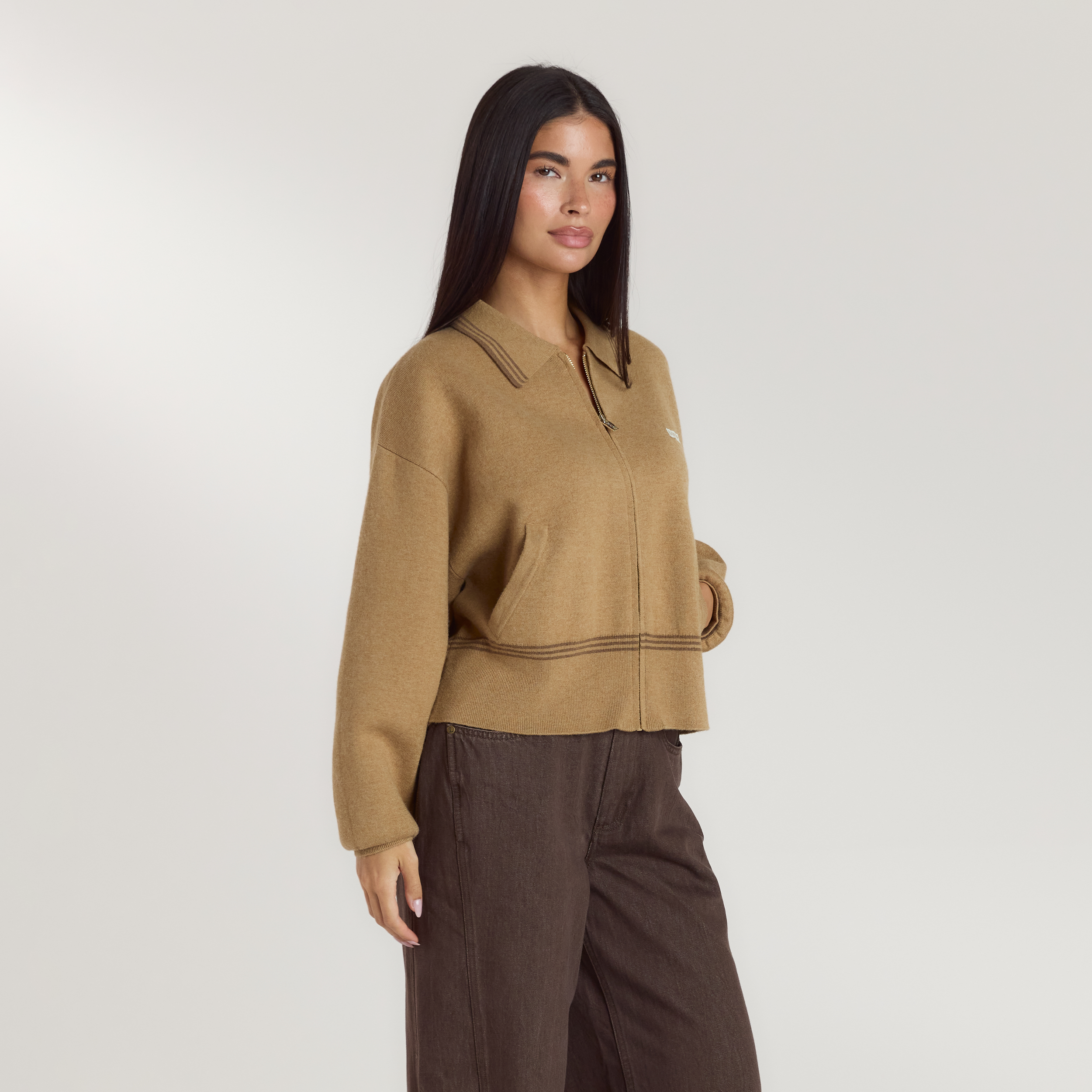 Knitted Jacket | Knitted Jacket - Tan