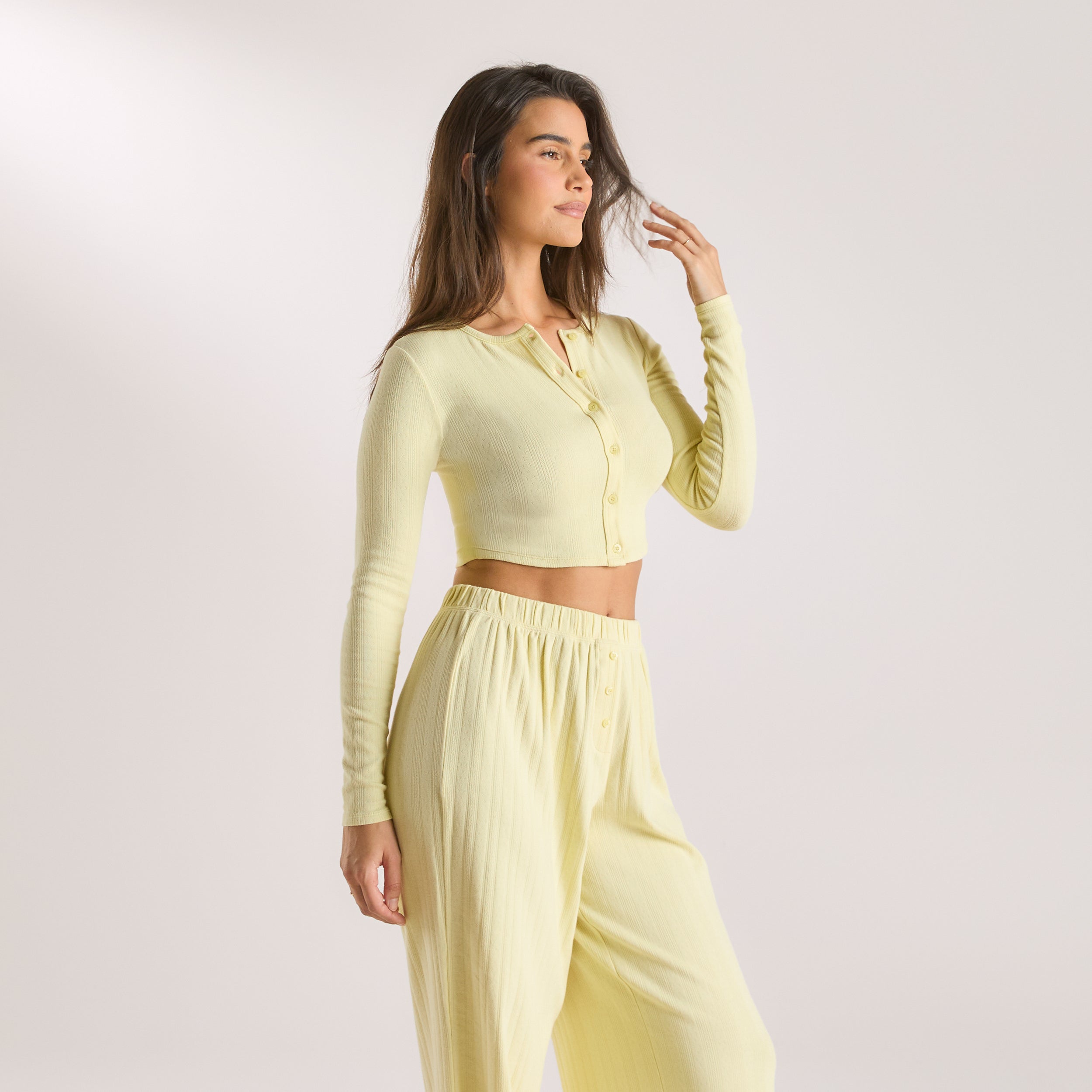 Pointelle Cardigan | Pointelle Cardigan - Buttercup Yellow