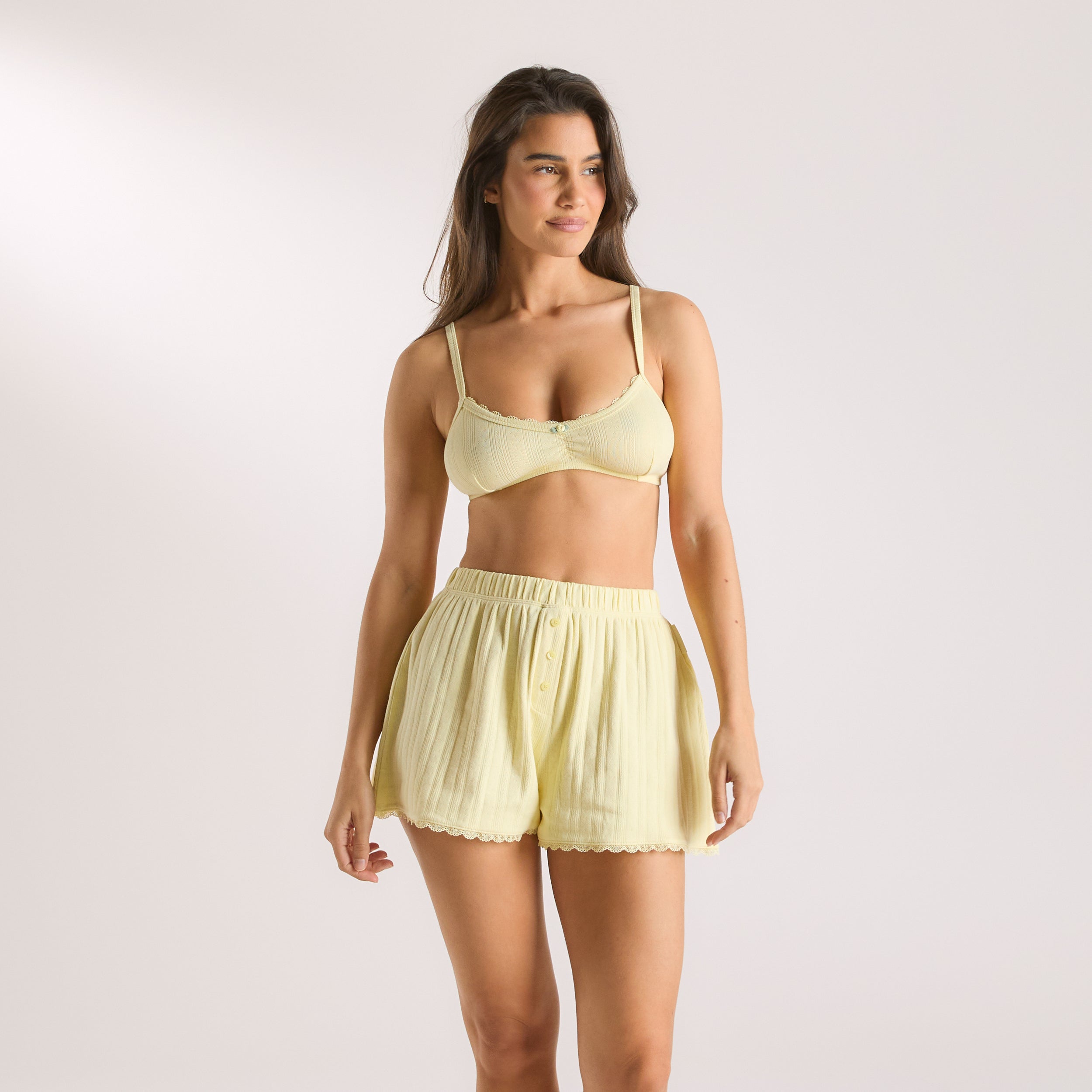 Pointelle Bralette | Pointelle Bralette - Buttercup Yellow