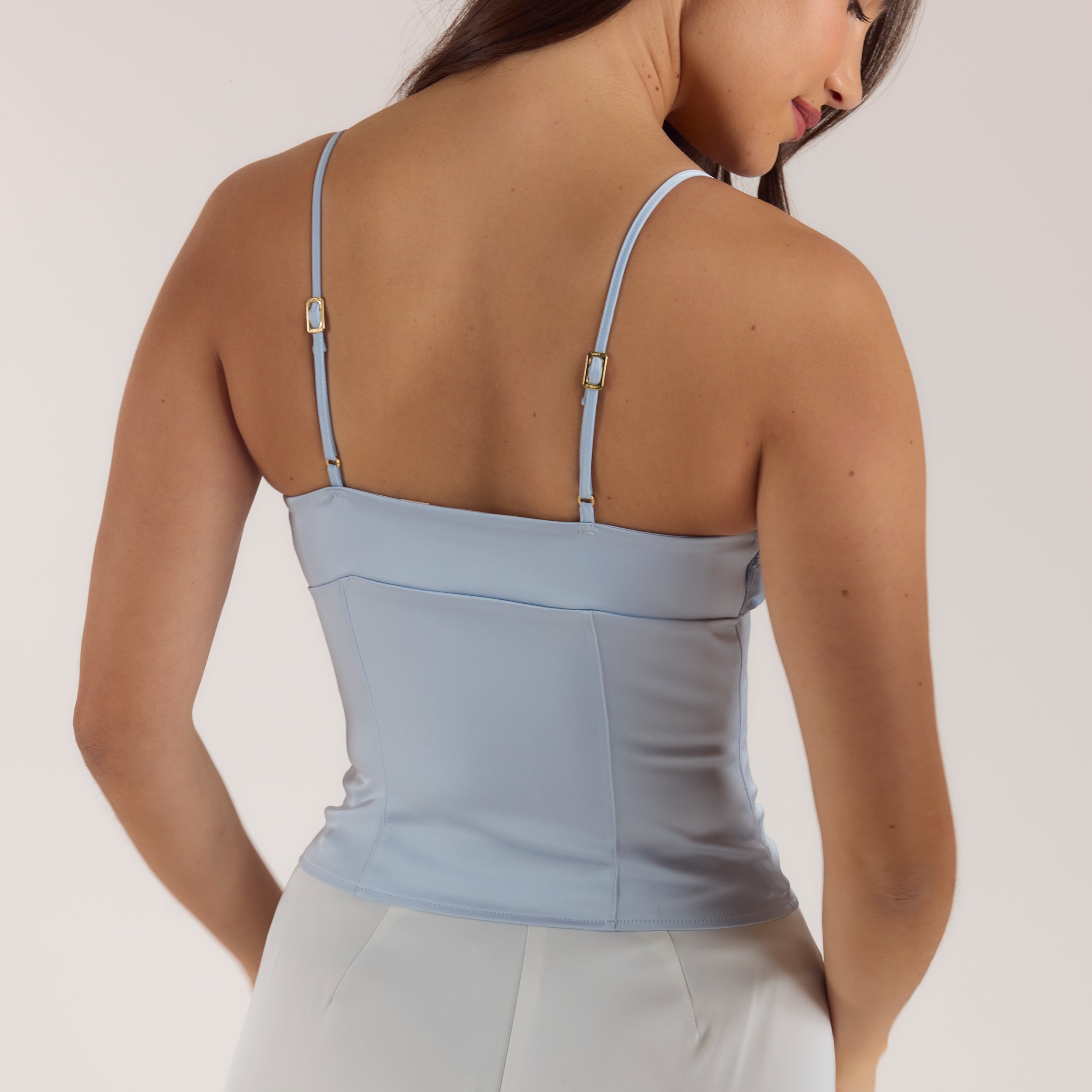 Satin Cowl Neck Cami Top | Satin Cowl Neck Cami Top - Blue