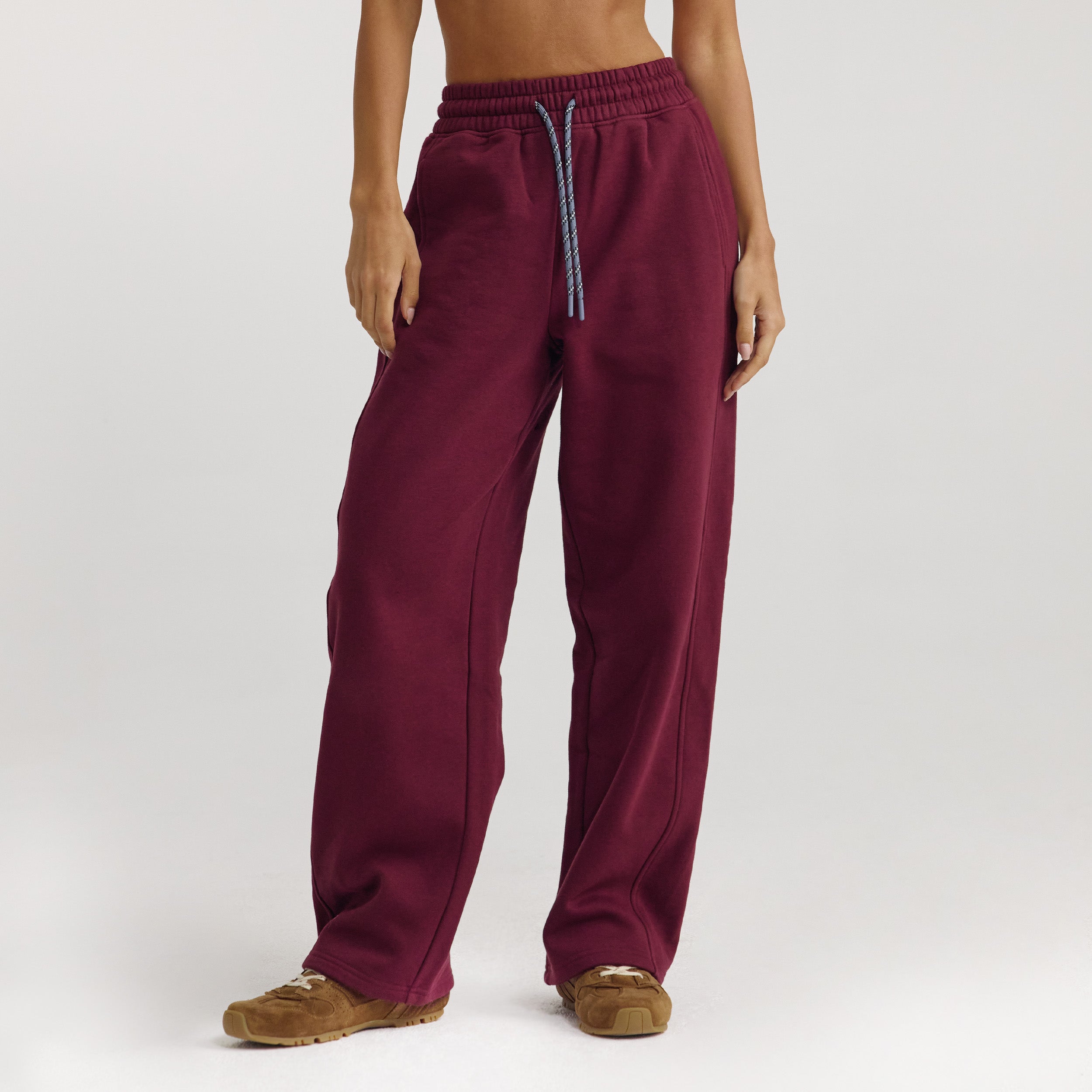 Straight-Leg Joggers - Cherry Lacquer