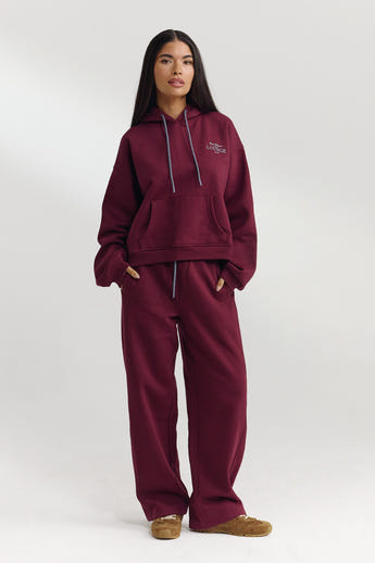 Straight-Leg Joggers - Cherry Lacquer alternate