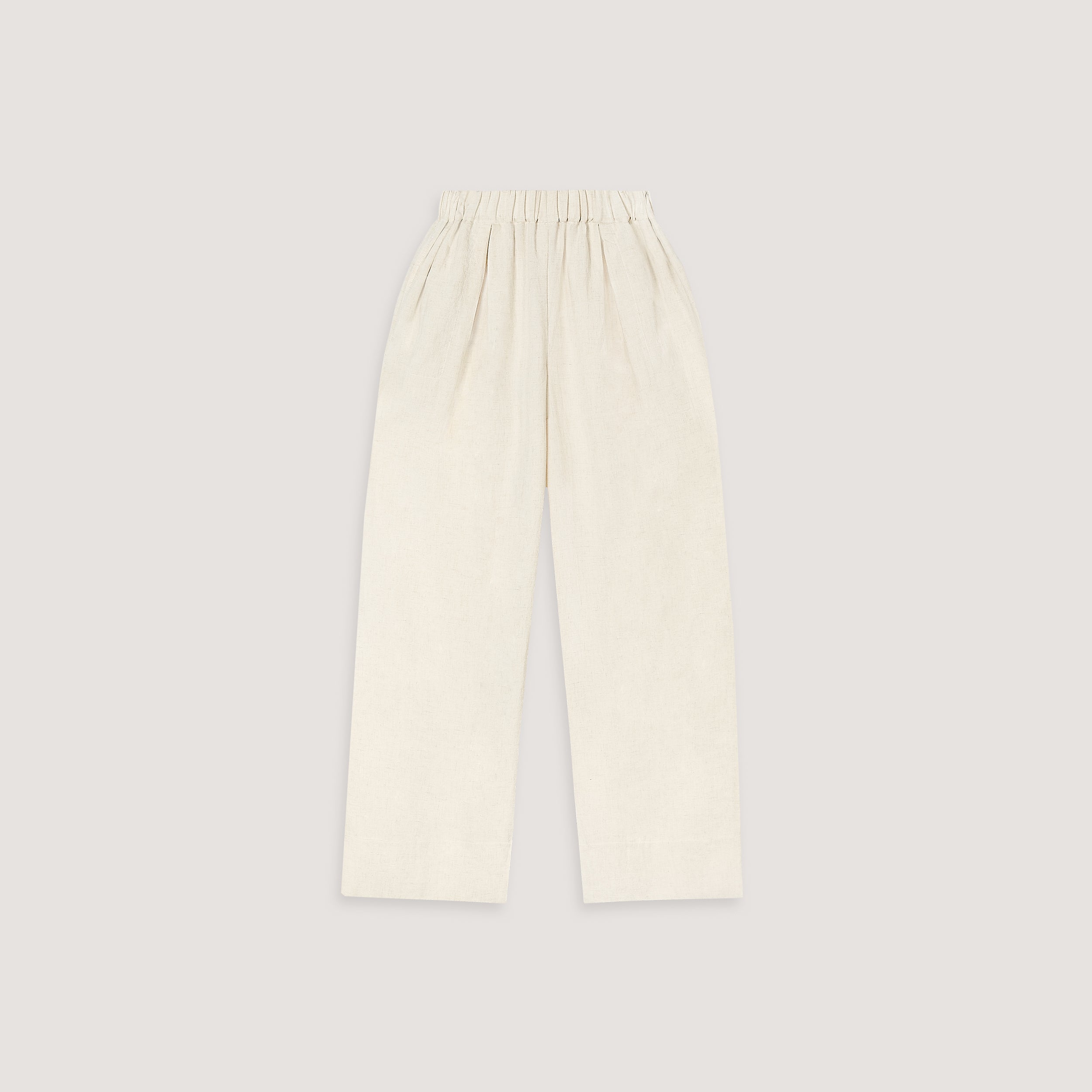 Linen Blend Wide-Leg Trousers | Linen Blend Wide-Leg Trousers - Cream