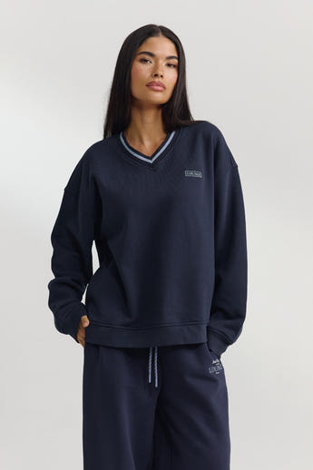 V-Neck Jumper - Dark Blue