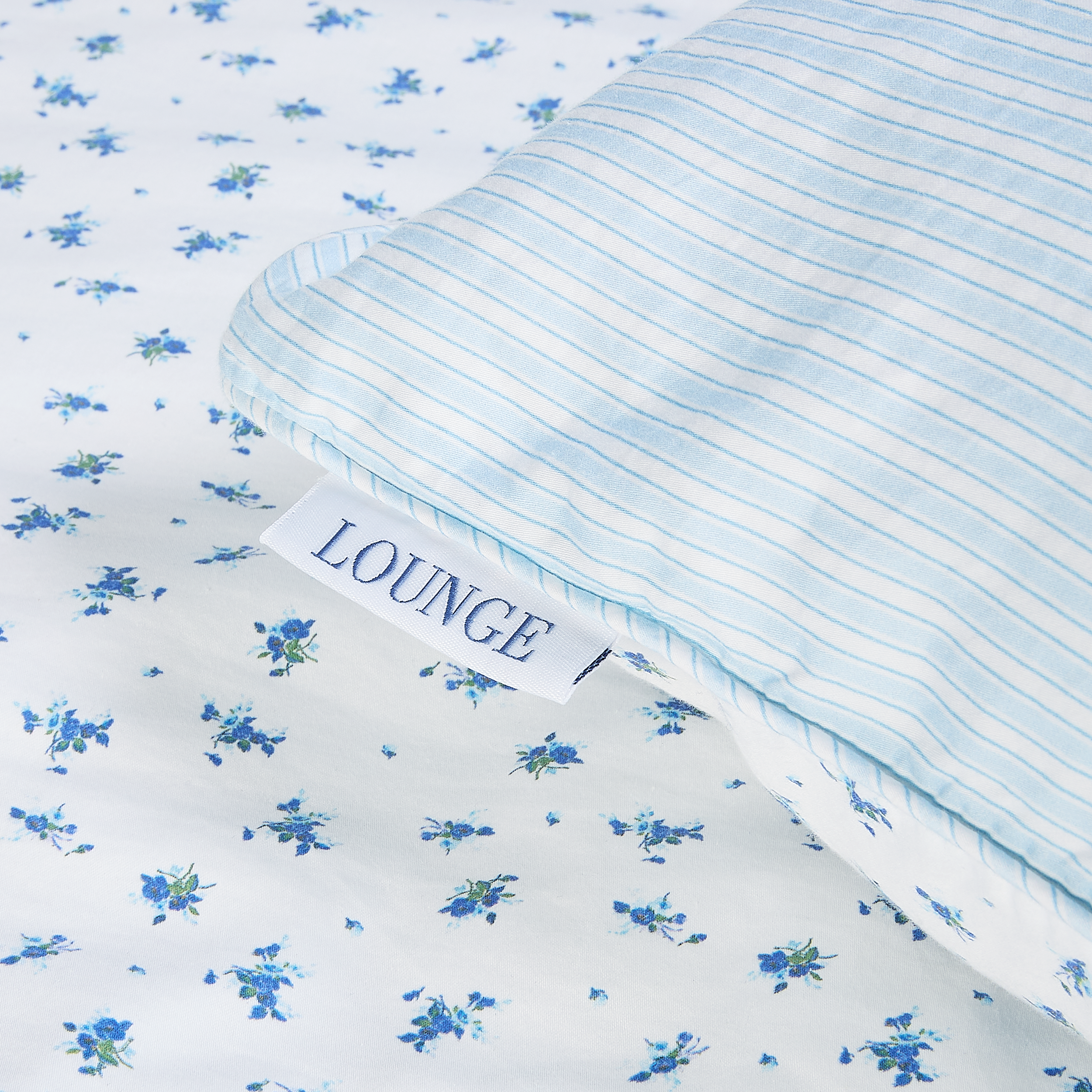 Bloom & Stripe Reversible Pillowcases (2-Pack) | Bloom & Stripe Reversible Pillowcases (2-Pack) - Blue Floral Print