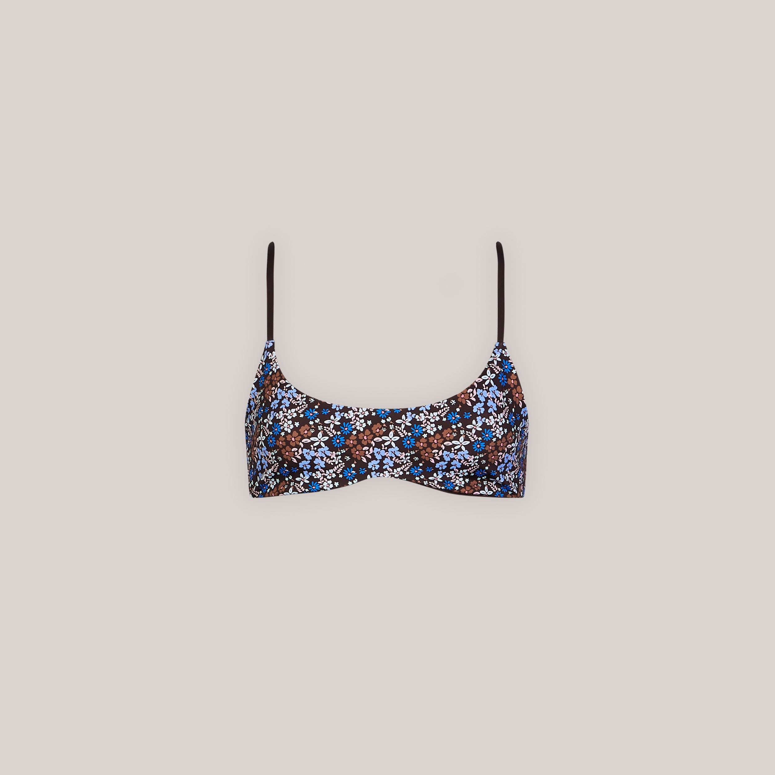 Reversible Bralette Bikini Top | Reversible Bralette Bikini Top - Brown/Floral
